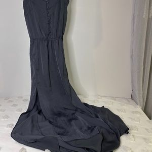 H&M Conscious Collection Spaghetti Strap Gunmetal Grey Slip Dress